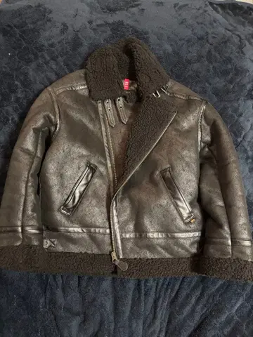 ALPHA MA-1 쉘 가죽 자켓 M B3 B-3