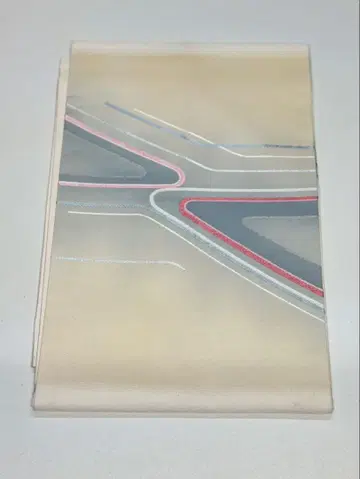 나고야 오비 베이지 그레이 빨간색 시크