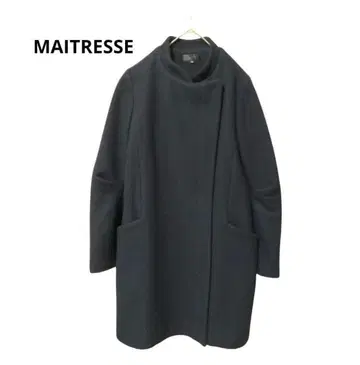 MAITRESSE 울 코트 일본제 메틀리제 38 네이비