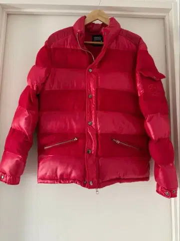 남성용 다운 자켓 레드 L