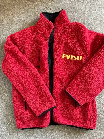 초레어 EVISU 빨간색 플리스 자켓 38