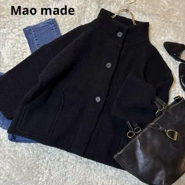 새상품급*Mao made 울 100 루즈핏 스탠드 카라 자켓 블랙 M