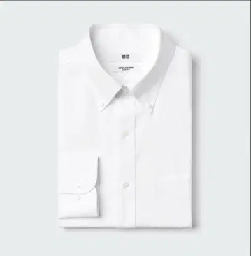 유니클로 슈퍼 논아이론 슬림핏 셔츠 화이트 긴팔 4XL