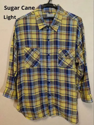 Sugar Cane Light 체크 무늬 긴팔 셔츠