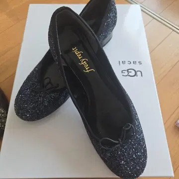 크리스마스 네이비 글리터 발레 슈즈 M 사이즈