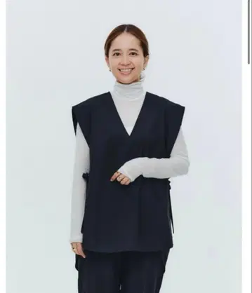 yori 핸섬 V넥 리본 베스트 네이비 새상품 택 포함