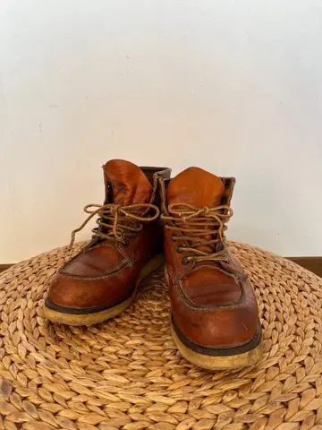 레드윙 브라운 가죽 워크 부츠 하이컷