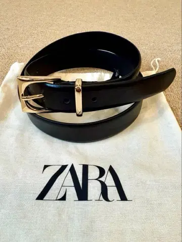 [ ZARA 자라 ] 가죽 벨트 100% 소가죽 골드 버클 85