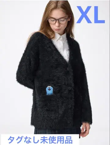 GU 오버 사이즈 가디건 BK 퍼펫 스