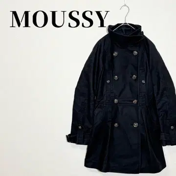 MOUSSY 더블 브레스트 트렌치코트 코튼 네이비 사이즈 1(S)