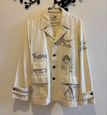 갱스터빌 핸드 페인트 빈티지 가공 캔버스 자켓