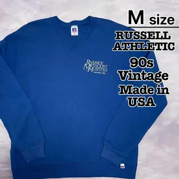 USA 제조 90s 러셀 애슬레틱 맨투맨 M 블루 로고