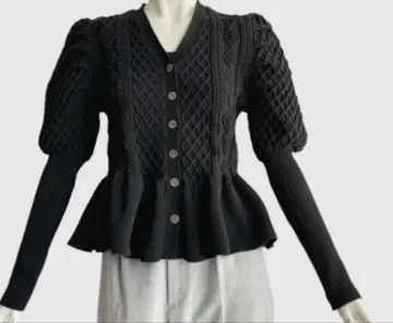 sov 블랙 다이아몬드 퀼트 가디건 38