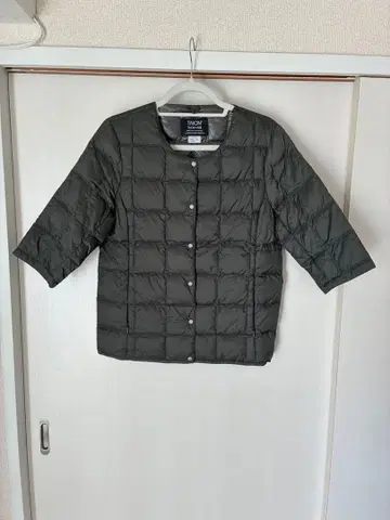 TAION 타이온 여성용 베이직 크루넥 7부 소매 다운 자켓