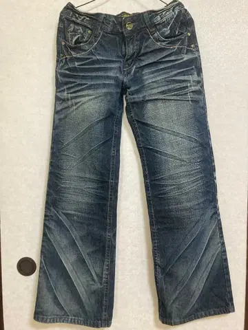 YUKIJEANS 플레어 스트레이트 데님 M 자수