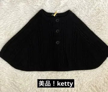 새상품급! ketty 블랙 케이블 니트 볼레로 니트 케이프 판초