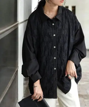 antiqua 자수 레이스 셔츠