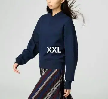 UNIQLO:C 스무스 코튼 크루넥 스웨터 네이비 XXL