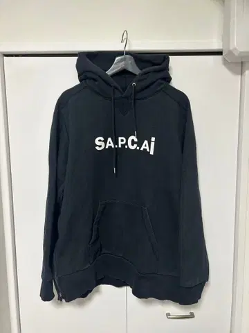 S.A.P.C.Ai 사카이 후드 부착 콜라보 후드티 블랙 중고 XL
