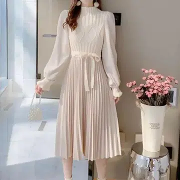 한국 니트 대비 원피스