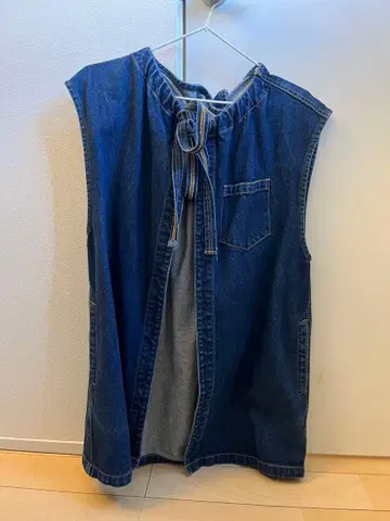 soduk 데님 베스트 리본 포함