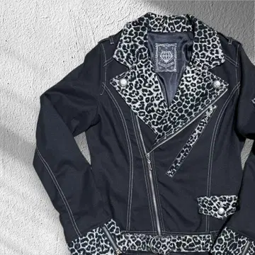 ALGONQUINS 아르곤킨 더블 라이더 자켓 레오파드