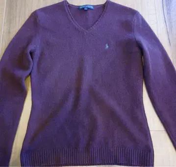 ALPH LAUREN 버건디 V넥 스웨터 L