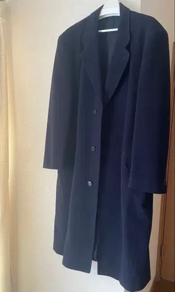 빈티지 롱 체스터 코트 남성용 레트로 캐시미어 혼방 일본제