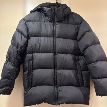 UNIQLO j 질 샌더 블랙 다운 자켓 후드 부착