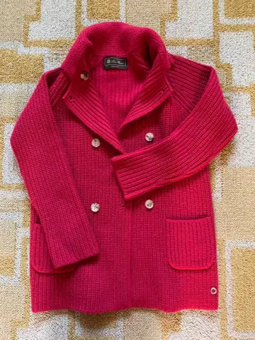 Leo Piana 핑크 니트 하프 코트 이탈리아제 캐시미어 100%