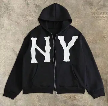 antimid Ideaswam Akimbo NY 로고 지퍼 후디 파랑