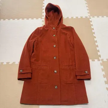 [새상품급] ungrid 오렌지 후드 부착 코트 M 울 롱 코트