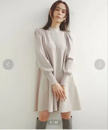 A라인 미니 니트 콤비 원피스 snidel