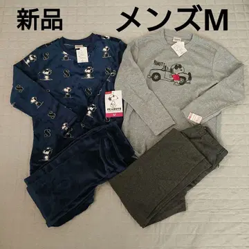 남성용 신사 PEANUTS 스누피 패턴 파자마 M 사이즈 시마무라