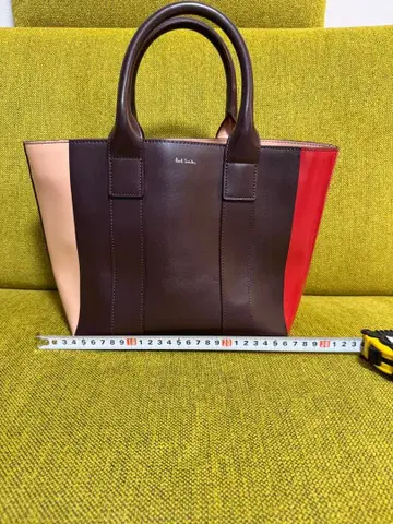 폴스미스 가죽 핸드백 브라운 베이지 빨간색