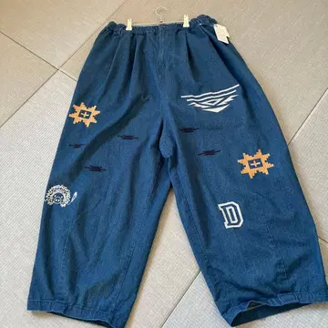 드럭 스토어즈 자수입 데님 와이드 팬츠