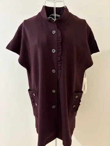 Velnass 와인 레드 버튼 달린 베스트 M 울 100%