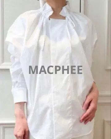 MACPHEE 맥피 투모로우랜드 프릴 칼라 블라우스 화이트