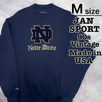 USA제 90s JANSPORT 맨투맨 M 네이비 칼리지 자수