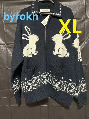 GU rokh 풀 집업 니트 자켓 네이비 XL