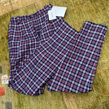 marie claire 체크 무늬 캐주얼 팬츠 바지