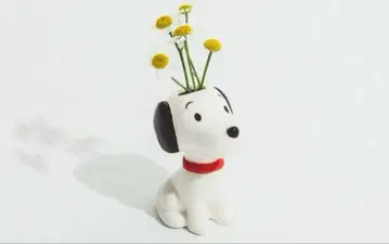 스누피 뮤지엄 한정판 50년대 스누피 꽃병 일륜삽 플라워 베이스