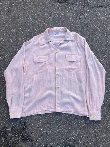 50's Pilgrim 레이온 셔츠 핑크 네프 M