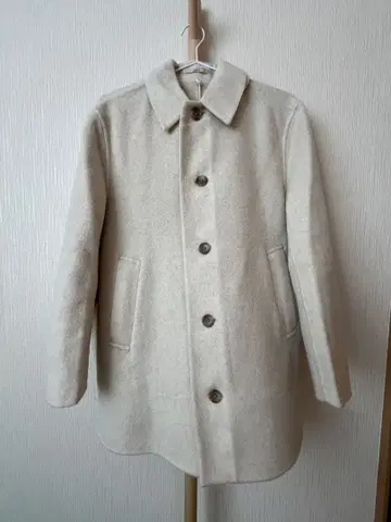 MUJI Labo 캐시미어 혼방 숏 스텐카라 코트 신사 S 라이트 베이지