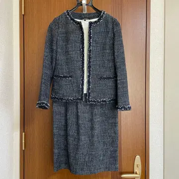 네이비 트위드 스커트 수트