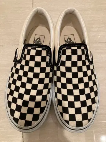 VANS 슬립온 체크 무늬 깃발 23.5