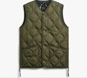 TAION V NECK BUTTON VEST 올리브 그린 XXL