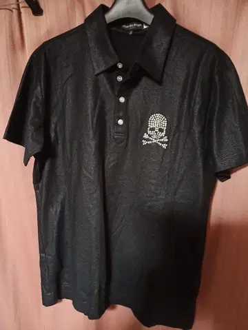 Dance With Dragon 스컬 스터드 블랙 피케 셔츠 사이즈 3