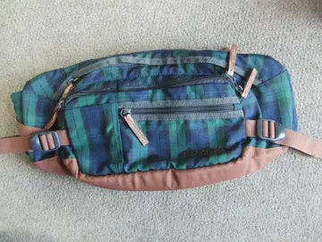 그래비스/GRAVIS 숄더/힙색 그린과 파랑 체크 무늬