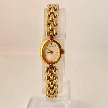 새상품 배터리 SEIKO 손목시계 오벌 스톤 골드 주얼리 워치